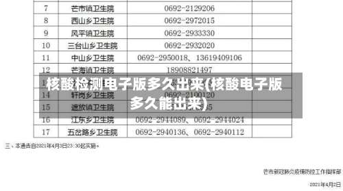 核酸检测电子版多久出来(核酸电子版多久能出来)-第3张图片