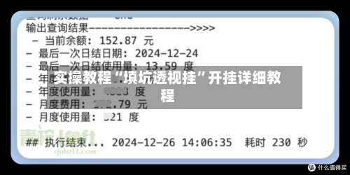 实操教程“填坑透视挂	”开挂详细教程-第1张图片