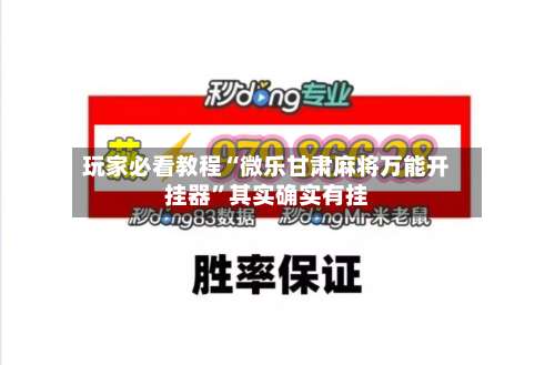 玩家必看教程“微乐甘肃麻将万能开挂器	”其实确实有挂-第1张图片