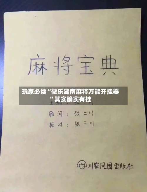 玩家必读“微乐湖南麻将万能开挂器”其实确实有挂-第3张图片