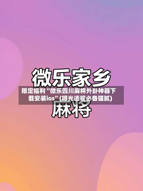 限定福利“微乐四川麻将外卦神器下载安装ios”(曝光透视必备猫腻)-第2张图片
