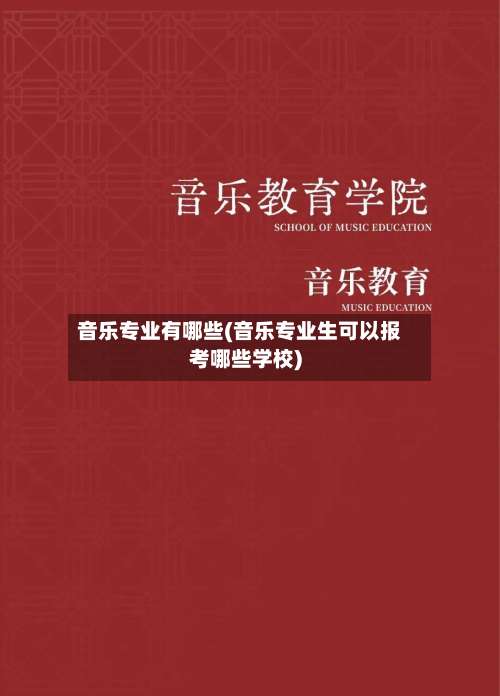 音乐专业有哪些(音乐专业生可以报考哪些学校)-第3张图片