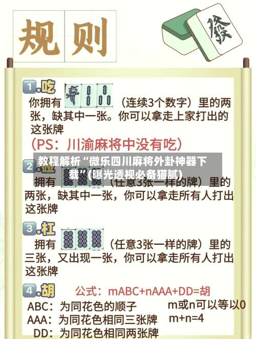 教程解析“微乐四川麻将外卦神器下载”(曝光透视必备猫腻)-第1张图片