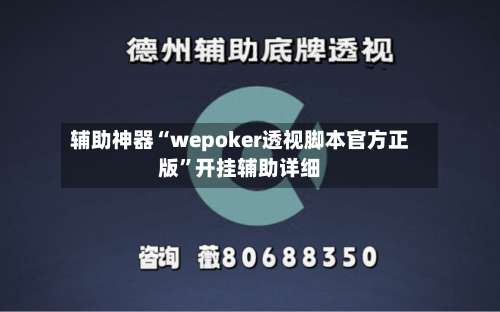 辅助神器“wepoker透视脚本官方正版”开挂辅助详细-第3张图片