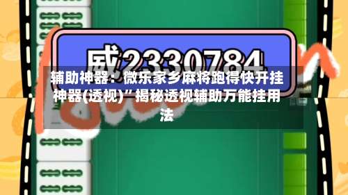 辅助神器：微乐家乡麻将跑得快开挂神器(透视)”揭秘透视辅助万能挂用法-第2张图片