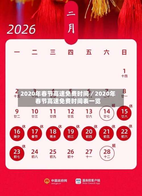 2020年春节高速免费时间／2020年春节高速免费时间表一览-第1张图片