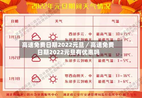 高速免费日期2022元旦／高速免费日期2022元旦有优惠吗-第1张图片