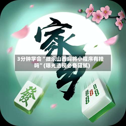 3分钟学会“微乐山西麻将小程序有挂吗	”(曝光透视必备猫腻)-第1张图片