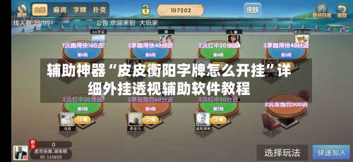 辅助神器“皮皮衡阳字牌怎么开挂”详细外挂透视辅助软件教程-第1张图片