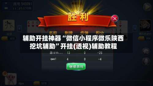 辅助开挂神器“微信小程序微乐陕西挖坑辅助”开挂(透视)辅助教程-第2张图片