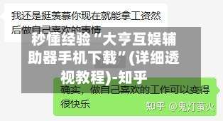 秒懂经验“大亨互娱辅助器手机下载”(详细透视教程)-知乎-第2张图片