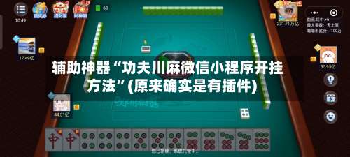 辅助神器“功夫川麻微信小程序开挂方法	”(原来确实是有插件)-第2张图片