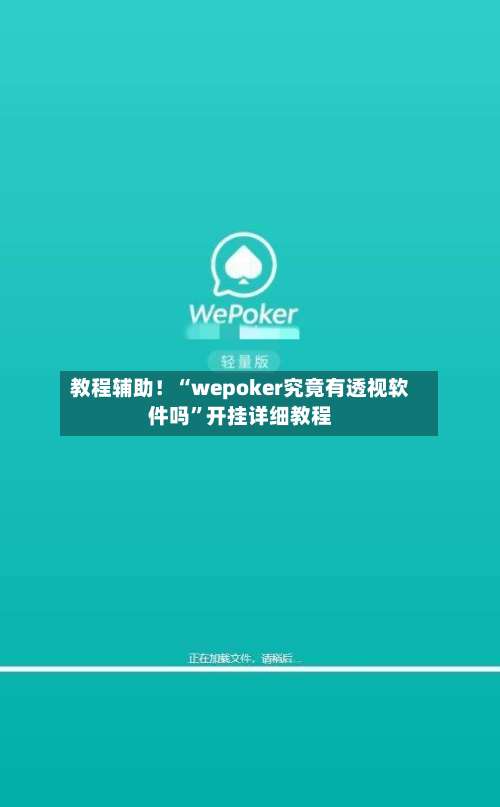 教程辅助！“wepoker究竟有透视软件吗	”开挂详细教程-第1张图片