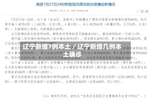 辽宁新增7例本土／辽宁新增几例本土确诊-第1张图片