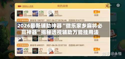2026最新辅助神器“微乐家乡麻将必赢神器	”揭秘透视辅助万能挂用法-第2张图片