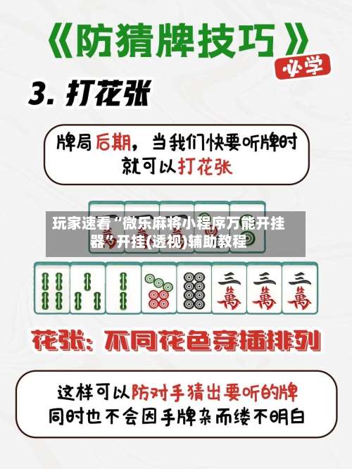 玩家速看“微乐麻将小程序万能开挂器”开挂(透视)辅助教程-第3张图片