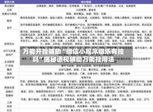 万能开挂辅助“微信小程序微乐有挂吗	”揭秘透视辅助万能挂用法-第1张图片