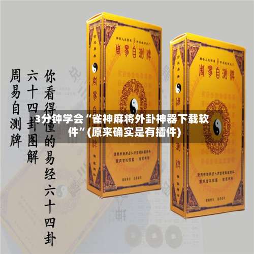 3分钟学会“雀神麻将外卦神器下载软件”(原来确实是有插件)-第2张图片