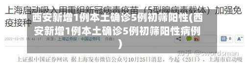 西安新增1例本土确诊5例初筛阳性(西安新增1例本土确诊5例初筛阳性病例)-第1张图片