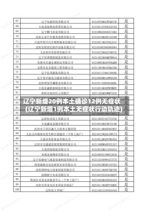 辽宁新增20例本土确诊12例无症状(辽宁新增1例本土无症状行动轨迹)-第2张图片
