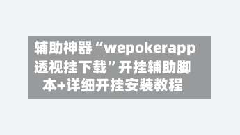 辅助神器“wepokerapp透视挂下载”开挂辅助脚本+详细开挂安装教程-第1张图片