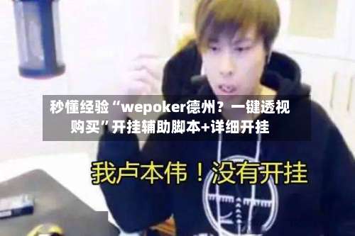 秒懂经验“wepoker德州？一键透视购买”开挂辅助脚本+详细开挂-第1张图片