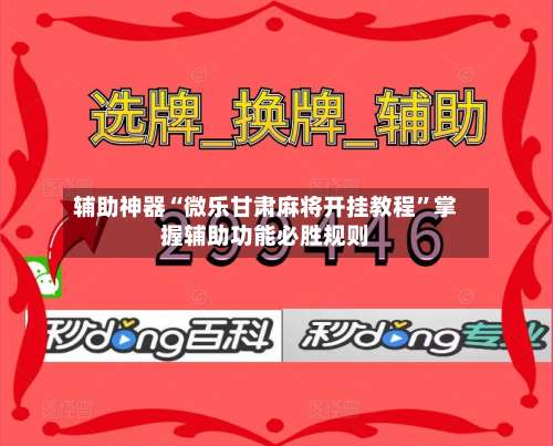 辅助神器“微乐甘肃麻将开挂教程”掌握辅助功能必胜规则-第3张图片