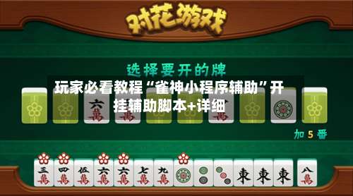 玩家必看教程“雀神小程序辅助”开挂辅助脚本+详细-第1张图片