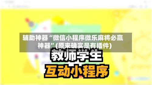 辅助神器“微信小程序微乐麻将必赢神器”(原来确实是有插件)-第3张图片