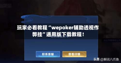 玩家必看教程“wepoker辅助透视作弊挂”通用版下载教程！-第3张图片