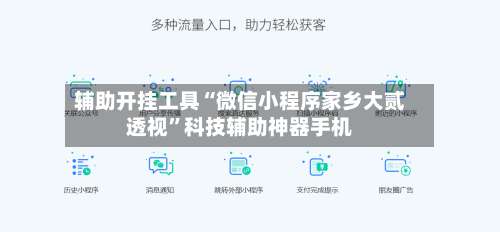 辅助开挂工具“微信小程序家乡大贰透视”科技辅助神器手机-第3张图片