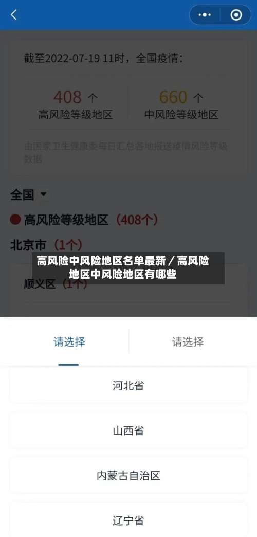 高风险中风险地区名单最新／高风险地区中风险地区有哪些-第1张图片