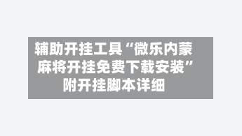 辅助开挂工具“微乐内蒙麻将开挂免费下载安装”附开挂脚本详细-第3张图片