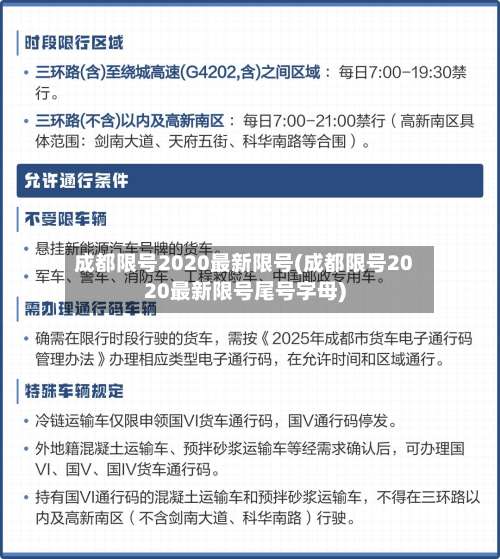 成都限号2020最新限号(成都限号2020最新限号尾号字母)-第2张图片