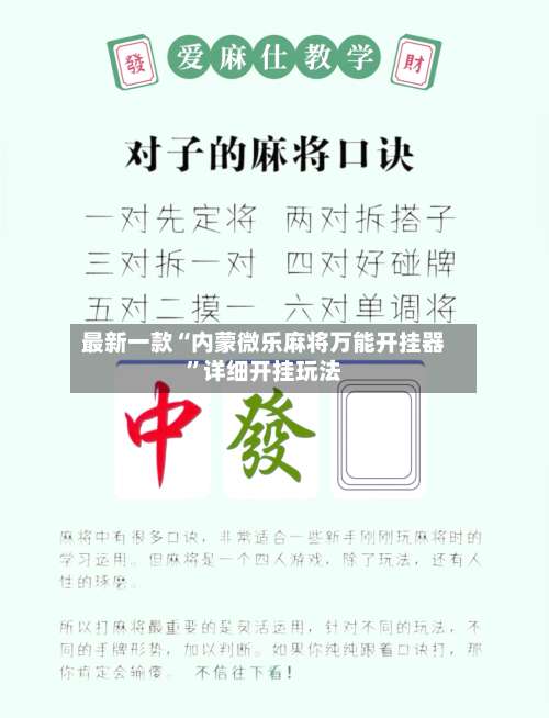 最新一款“内蒙微乐麻将万能开挂器	”详细开挂玩法-第2张图片