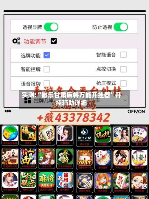 实测!“微乐甘肃麻将万能开挂器”开挂辅助详细-第1张图片