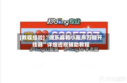 [教程经验]“微乐麻将小程序万能开挂器”详细透视辅助教程-第1张图片