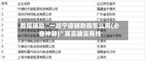 教程辅助“一起宁德辅助器怎么用(必备神器)	”其实确实有挂-第1张图片