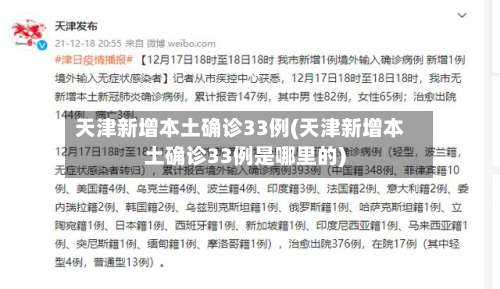 天津新增本土确诊33例(天津新增本土确诊33例是哪里的)-第1张图片