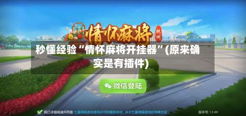 秒懂经验“情怀麻将开挂器”(原来确实是有插件)-第1张图片