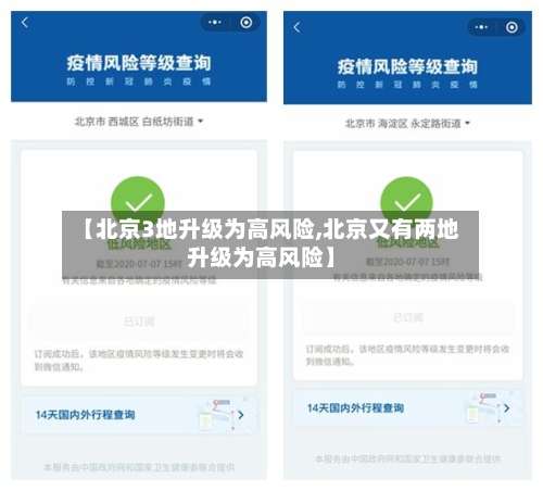 【北京3地升级为高风险,北京又有两地升级为高风险】-第1张图片
