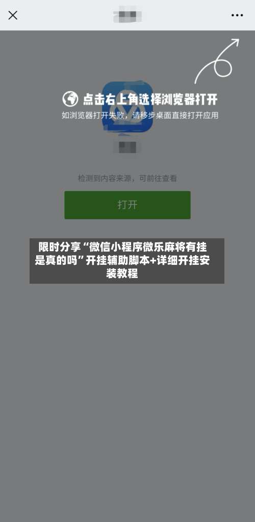 限时分享“微信小程序微乐麻将有挂是真的吗”开挂辅助脚本+详细开挂安装教程-第2张图片