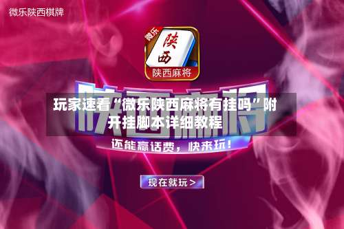 玩家速看“微乐陕西麻将有挂吗”附开挂脚本详细教程-第3张图片