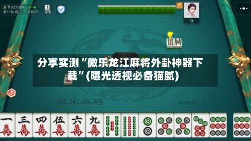 分享实测“微乐龙江麻将外卦神器下载	”(曝光透视必备猫腻)-第3张图片