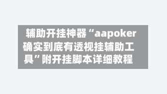 辅助开挂神器“aapoker确实到底有透视挂辅助工具”附开挂脚本详细教程-第3张图片