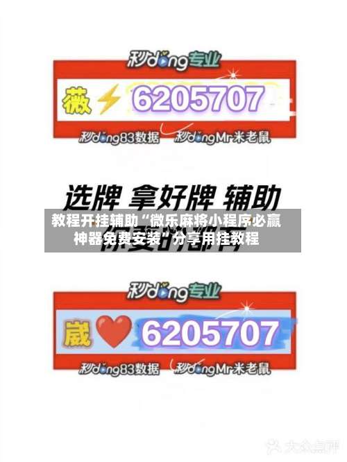 教程开挂辅助“微乐麻将小程序必赢神器免费安装”分享用挂教程-第3张图片