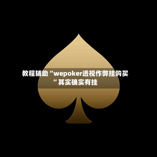 教程辅助“wepoker透视作弊挂购买”其实确实有挂-第1张图片