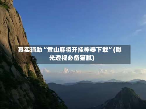 真实辅助“黄山麻将开挂神器下载”(曝光透视必备猫腻)-第1张图片