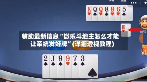 辅助最新信息“微乐斗地主怎么才能让系统发好牌”(详细透视教程)-第2张图片