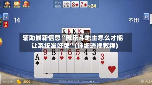 辅助最新信息“微乐斗地主怎么才能让系统发好牌”(详细透视教程)-第1张图片